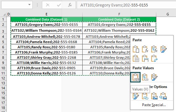 Go to Special Excel - Example 1 - Step 3 - Paste Values