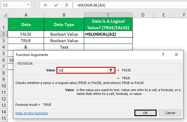 Islogical Function - Example 1 - Step 1 - argument