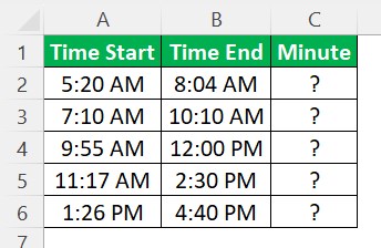 Minutes in Excel Example 3