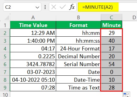 Minutes in Excel Example 4-2