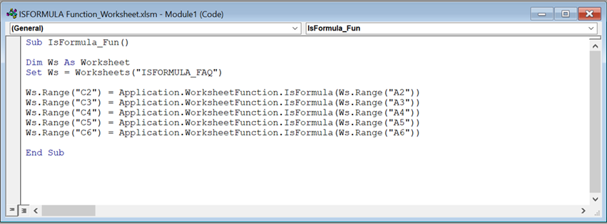 IsFormula function in VBA step 3