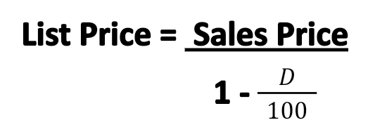 List Price Formula