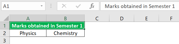 Merge and Centre in Excel - Definition Example - 2