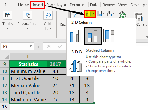 Example 2 - Insert stacked column
