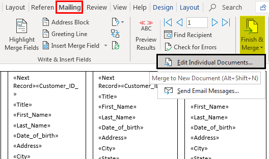 Print Labels From Excel - Example 3 - Step 5 - edit document