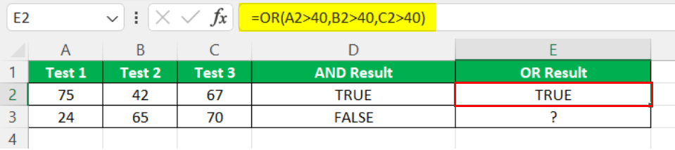 Match Multiple Criteria Excel - Example 3 - OR Result