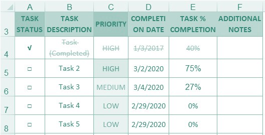 Task List Template 1