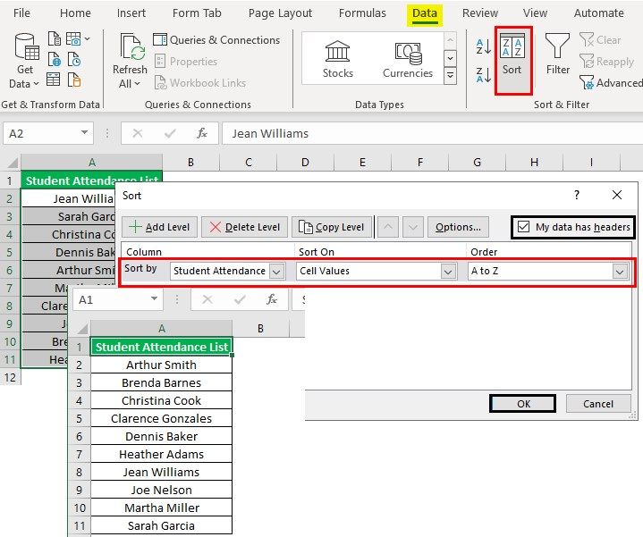 Alphabetize In Excel
