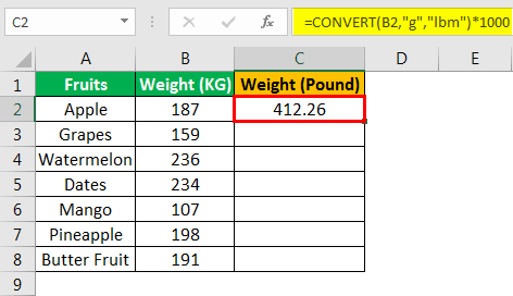 CONVERT Function In Excel