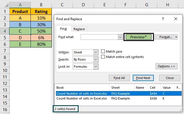 Count-number-of-cells-in-Excel-FAQ-2-Output