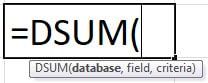 Excel DSUM