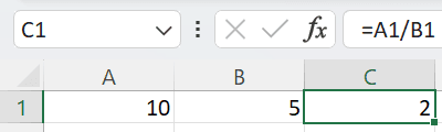 Excel Formula For Division