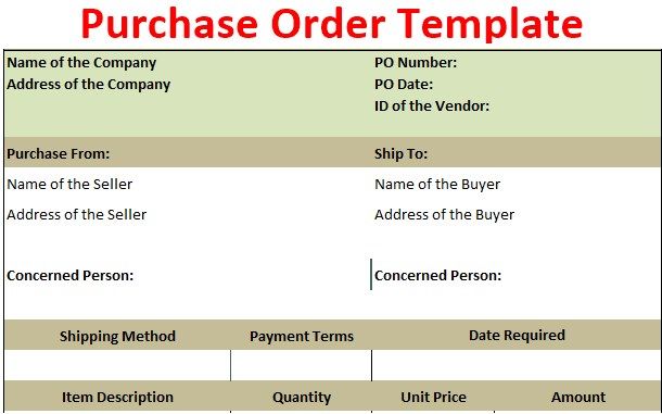 Purchase Order Template
