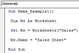 VBA Name Worksheet