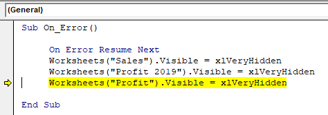 VBA On Error Resume Next