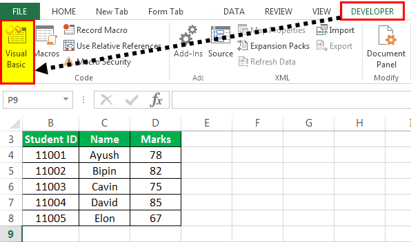 VLookup in VBA Excel Example 1-1