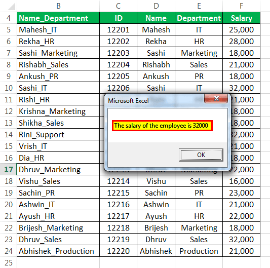 VLookup in VBA Excel Example 3-7