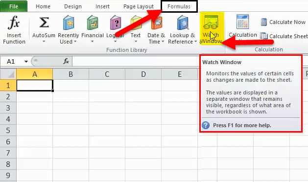 Watch Window in Excel