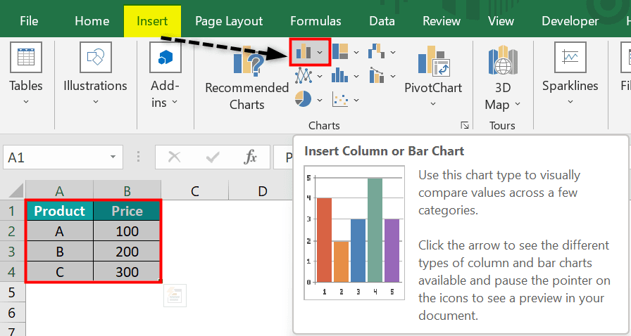 bar chart in excel FAQ 1-1